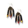 Boucles d'oreilles triangle ciselé plumes de calligraphie jaune Graffiti