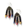 Boucles d'oreilles triangle ciselé plumes de calligraphie jaune Graffiti