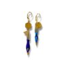 Boucles d’oreilles asymétriques plumes de calligraphie violet Graffiti