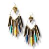 Boucles d'oreilles plumes de calligraphie jaune Graffiti