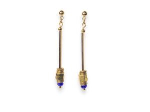 Boucles d'oreilles tube écrous bleu Oh la la !