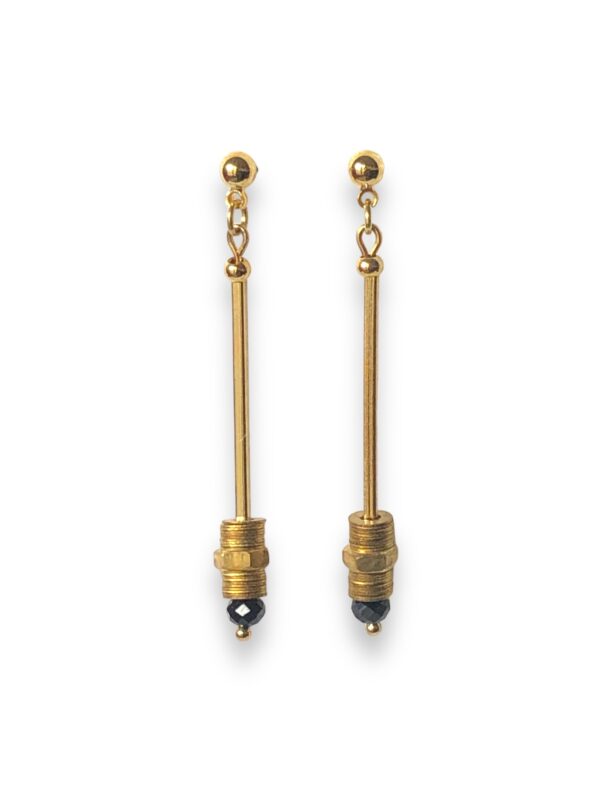 Boucles d'oreilles tube écrous noir Oh la la !