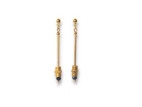 Boucles d'oreilles tube écrous noir Oh la la !