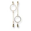 Boucles d'oreilles asymétriques écrous noir Oh la la ! - bijou moderne et fait main.