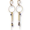 Boucles d'oreilles chaînes, écrous, bleu Oh la la !
