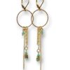 Boucles d'oreilles chaînes écrous bleu turquoise Oh la la ! - vue de près.