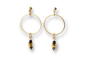 Boucles d'oreilles courtes écrous noir Oh la la !