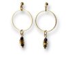 Boucles d'oreilles courtes écrous noir Oh la la ! - vue de près.