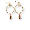Boucles d'oreilles courtes écrous rouge Oh la la ! - vue de près.