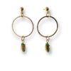Boucles d'oreilles courtes écrous vert Oh la la ! - créoles dorées, écrous en laiton et perles vertes.