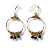 Boucles d'oreilles créoles écrous 3 perles noires Oh la la ! Margaux Coquelicot.