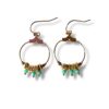 Boucles d'oreilles de créateur avec petits écrous en laiton brut.