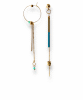 Boucles d'oreilles dépareillées écrous émail turquoise Oh la la ! - vue de près.