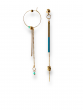 Boucles d'oreilles dépareillées écrous émail turquoise Oh la la ! - vue de près.