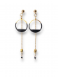 Boucles d'oreilles écrous émail noir Oh la la ! - vue portée.