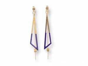 Boucles d'oreilles écrous émail trapèze violet Oh la la !
