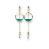 Boucles d'oreilles écrous émail vert Oh la la ! - bijou artisanal graphique.