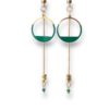 Boucles d'oreilles écrous émail vert Oh la la ! - vue de près.