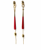 Boucles d'oreilles longues écrous émail rouge Oh la la ! - vue de près.