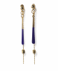 Boucles d'oreilles longues écrous émail violet Oh la la ! - vue de près.