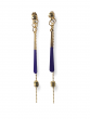 Boucles d'oreilles longues écrous émail violet Oh la la ! - vue de près.