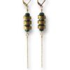 Boucles d'oreilles longues rondelles vert Oh la la ! - vue de près.