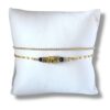 Bracelet double écrous noir Oh la la - Bijou fait main en laiton doré et perles noires
