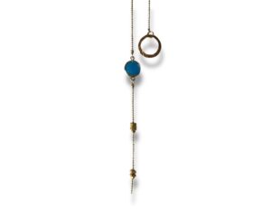 Collier cravate écrous pierre bleu Oh la la !