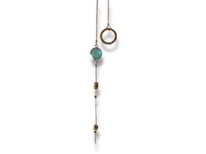 Collier cravate écrous pierre bleu ciel Oh la la !