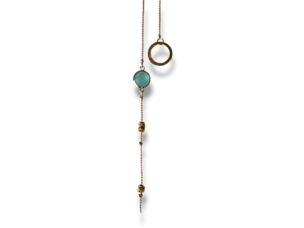 Collier cravate écrous pierre bleu ciel Oh la la !