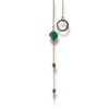 Collier cravate écrous pierre verte Oh la la !