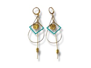 Boucles d'oreilles écrous émail bleu Boucles d'oreilles écrous émail bleu Oh la la !