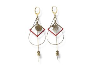 Boucles d'oreilles écrous émail rouge Boucles d'oreilles écrous émail rouge Oh la la !