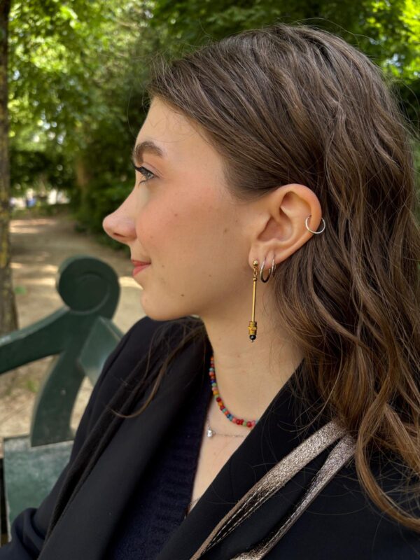 Boucles d'oreilles tube écrous rouge Oh la la !