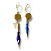 Boucles d’oreilles asymétriques plumes de calligraphie violet Graffiti