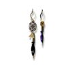 Boucles d'oreilles asymétriques plumes de calligraphie noir Graffiti
