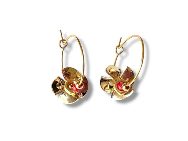 Boucles d'oreilles créoles hélices créoles rose Oh la la !