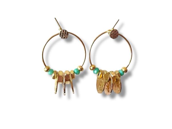 Boucles d'oreilles turquoise de la collection Oh la la ! vues de face.