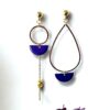 Boucles d'oreilles dépareillées émail bleu Oh la la !
