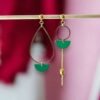 Boucles d'oreilles dépareillées émail vert Oh la la !
