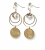Boucles d'oreilles en laiton doré à l'or fin Margaux Coquelicot.