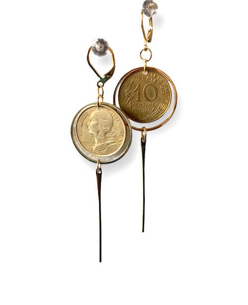 Boucles d'oreilles pièces.