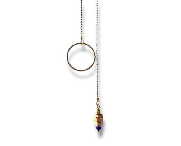 Collier cravate écrous anneau bleu Oh la la !