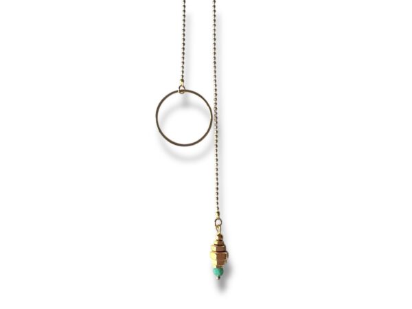 Collier cravate écrous anneau turquoise Oh la la ! Margaux Coquelicot.