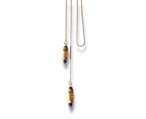Collier cravate écrous bleu Oh la la ! signé Margaux Coquelicot.