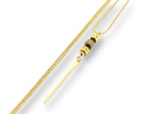 Collier sautoir écrous noir Oh la la !