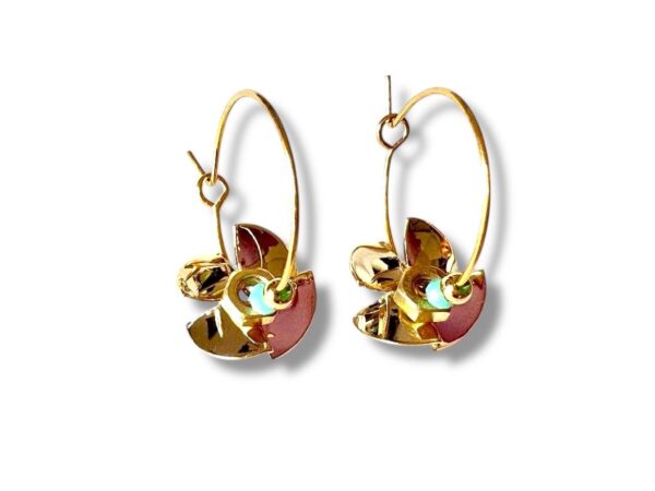 Boucles d'oreilles créoles hélices écrous turquoise Oh la la ! Boucles d'oreilles hélices turquoise de la collection Oh la la !