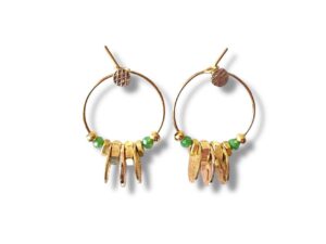 Boucles d'oreilles créoles papilles vert de la collection Oh la la !
