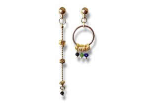 Boucles d'oreilles dépareillées noir de la collection Oh la la !