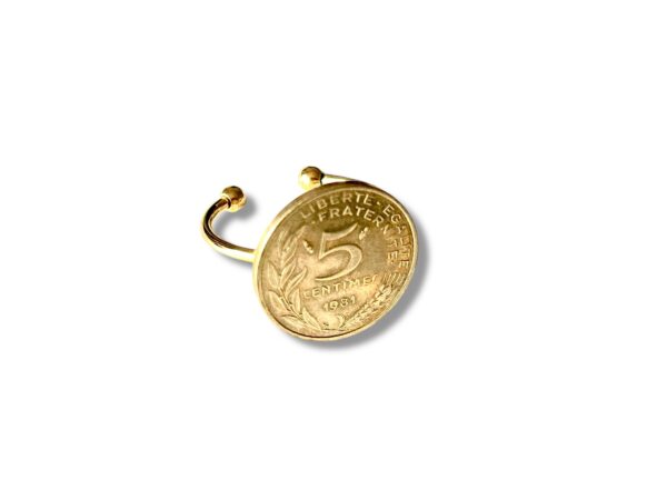 bague pièce 5 centimes de francs Bague pièce 5 centimes de francs